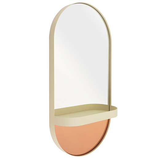 Зеркало Oval, 30,5х60х10,5 см, кремовое