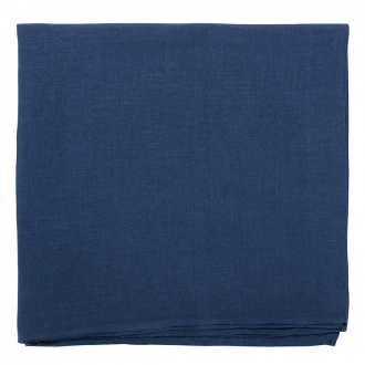 Скатерть из стираного льна синего цвета из коллекции Essential, 170х170 см