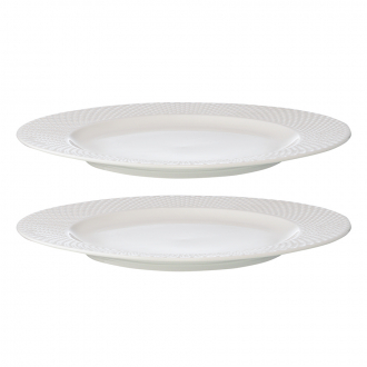 Набор из двух тарелок белого цвета с фактурным рисунком из коллекции Essential, 27см