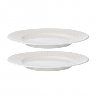 Набор из двух тарелок белого цвета с фактурным рисунком из коллекции Essential, 22см