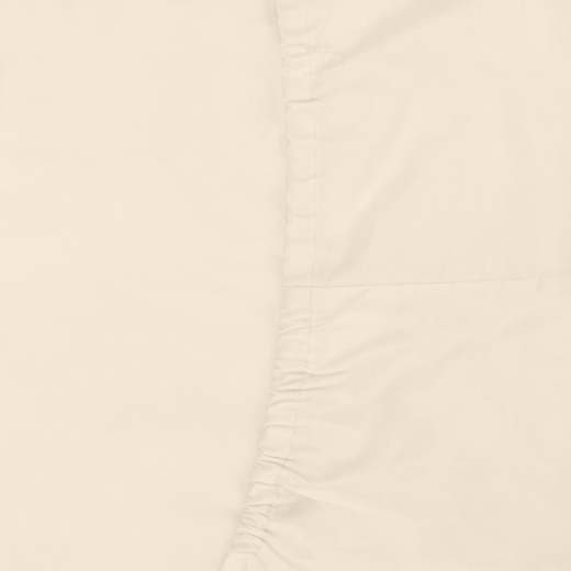 Простыня на резинке из сатина кремового цвета из коллекции Essential, 160х200х30 см