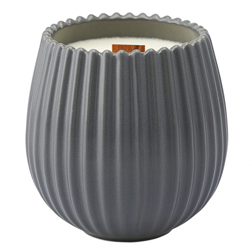 Свеча ароматическая с деревянным фитилём Cypress, Jasmine & Patchouli из коллекции Edge, серый, 60 ч