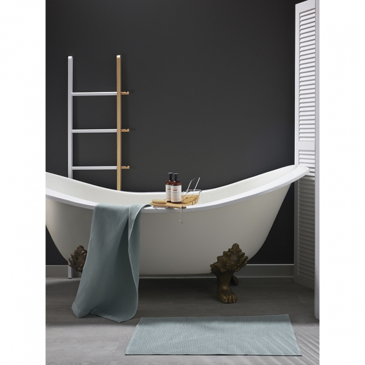 Коврик для ванной фактурный цвета шалфея из коллекции Essential, 50х80 см