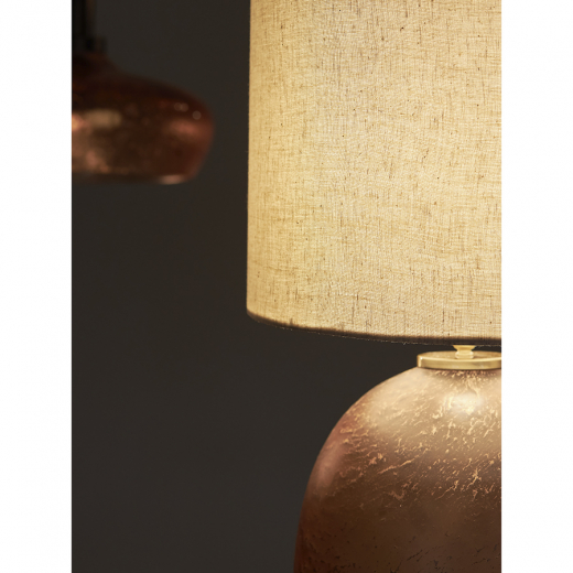 Лампа настольная Speckles, Ø24 см с бежевым абажуром