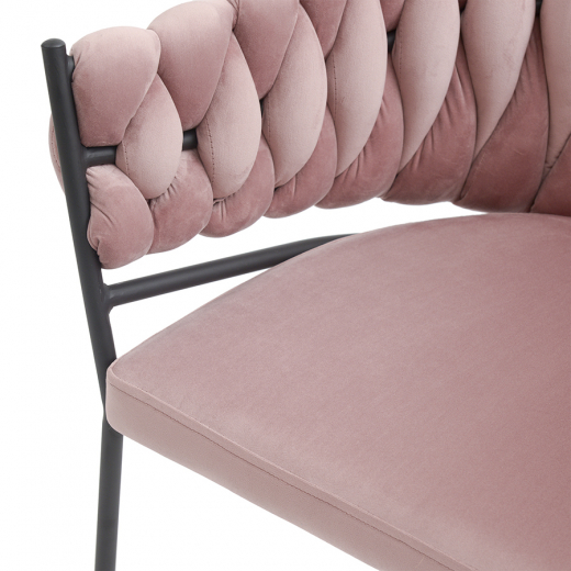 Кресло Lind, велюр, розовое