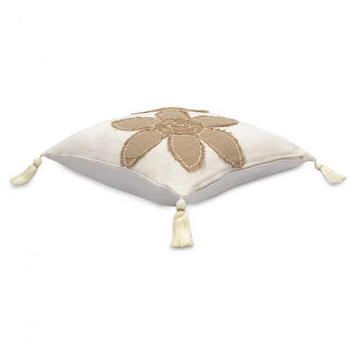 Подушка декоративная с аппликацией Flowers из коллекции Ethnic, 45х45 см