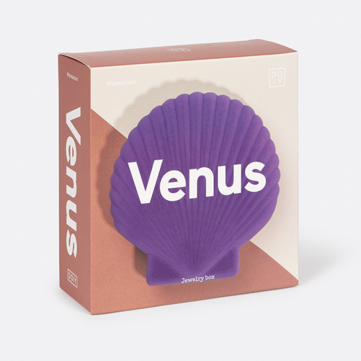 Шкатулка для украшений Venus, 12,8х12,6х5 см, фиолетовая