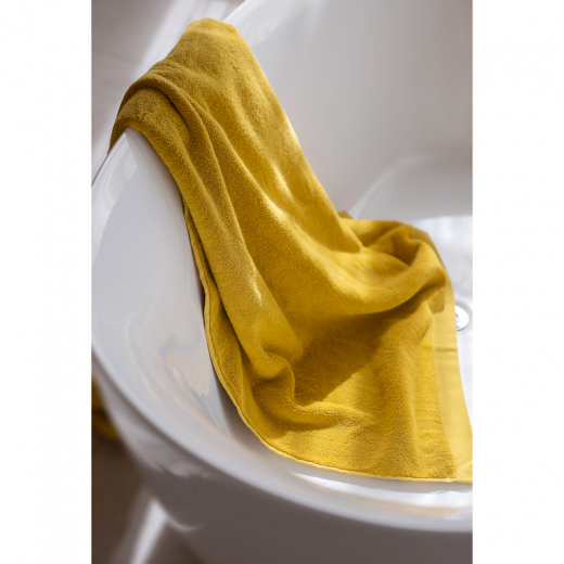 Полотенце банное горчичного цвета из коллекции Essential, 90х150 см