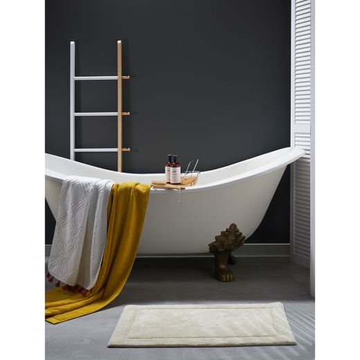 Коврик для ванной из хлопка ворсовый кремового цвета из коллекции Essential, 50х80 см