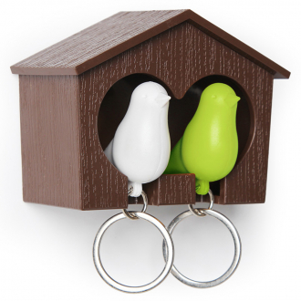 Держатель для ключей Duo Sparrow, коричневый/белый/зеленый