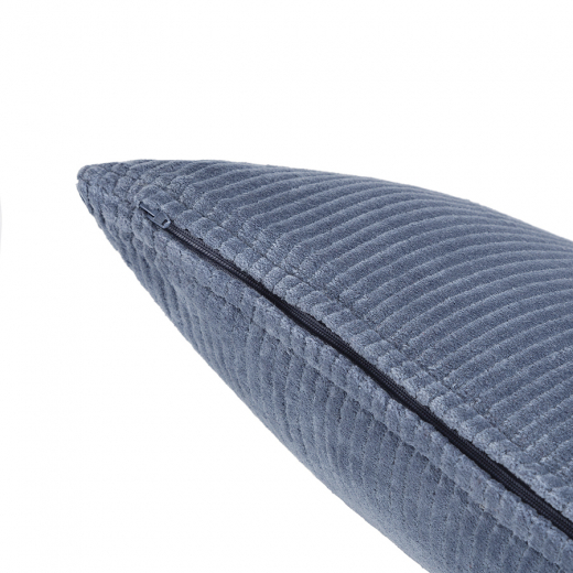 Чехол на подушку фактурный из хлопкового бархата темно-синего цвета  из коллекции Essential, 45х45 см