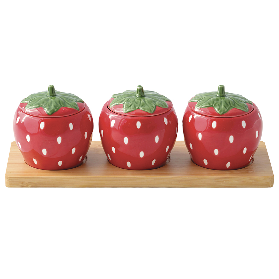 Изображение товара Набор банок для хранения на подставке Jardin Des Fraise, 3шт.