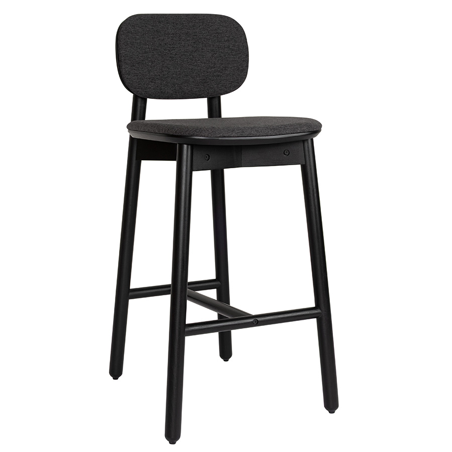 Изображение товара Стул барный с обивкой Saga, рогожка, темно-серый