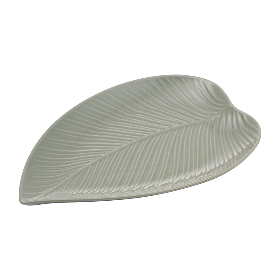 Изображение товара Блюдо сервировочное In The Forest Leaf, 26х38 см, серо-зеленое