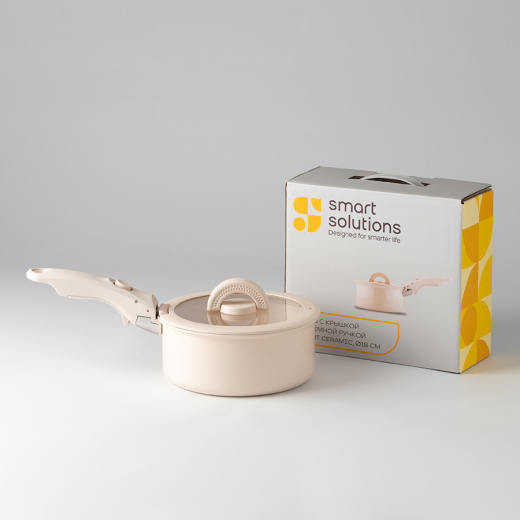 Ковш с крышкой и съемной ручкой Smart Ceramic, Ø18 см