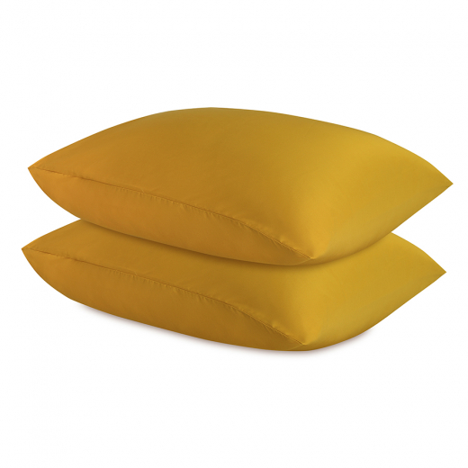 Комплект постельного белья из премиального сатина горчичного цвета из коллекции Essential, 150х200 см