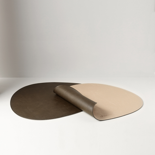 Салфетка сервировочная Drop, 33х41 см, коричневая/золотистый металлик