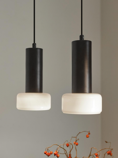 Светильник подвесной каскадный Fungus, Ø15х25 см, 5 плафонов, белый/черный