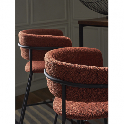 Стул барный Helning, букле, терракота