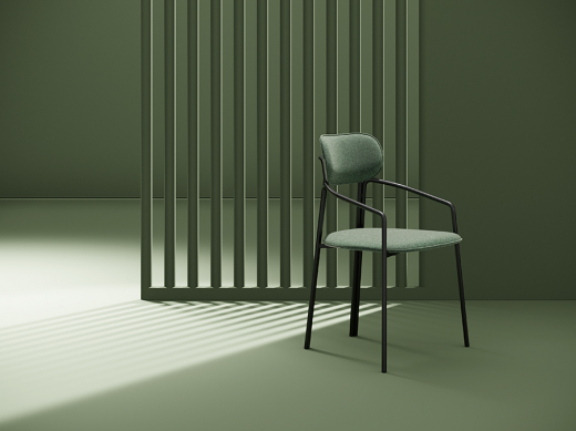 Стул Ror, Round, рогожка, черный/зеленый