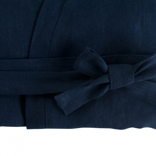 Халат из умягченного льна темно-синего цвета Essential, размер M