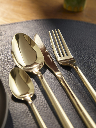 Набор столовых приборов Pure, золотистые глянцевые, 24 пред.