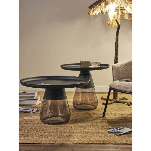 Столик кофейный Dahl, Ø60х52 см, черный/серый