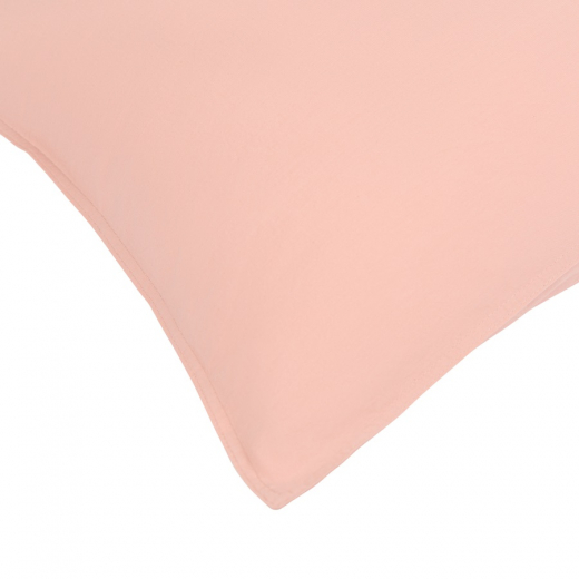 Набор из двух наволочек цвета пыльной розы из органического стираного хлопка из коллекции Essential, 50х70 см