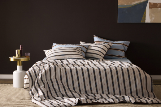 Простыня из перкаля голубого цвета из коллекции Stripes, 240х270см