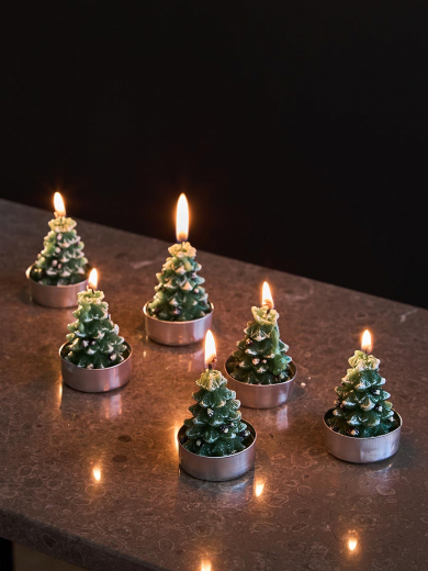 Набор декоративных свечей Enchanted woods из коллекции New Year Essential, 6 шт.