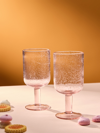 Набор бокалов для вина Flowi, 410 мл, розовые, 2 шт.