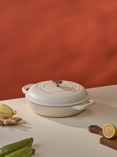 Сотейник с крышкой из коллекции "Шеффилд", Ø30 см, молочный