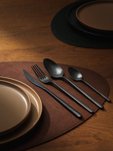 Набор столовых приборов Pure, черные матовые, 16 пред.