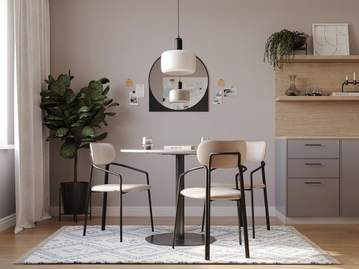 Стул Ror, Round, велюр, черный/бежевый