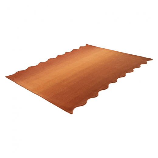 Ковер из шерсти Over Horizon терракотового цвета из коллекции Trendy Ruffles