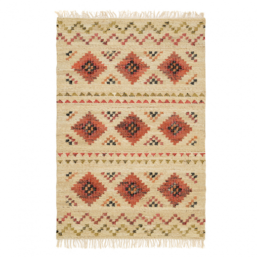 Ковер из джута и шерсти по мотивам башкирских орнаментов из коллекции Cultural Heritage, 120х180 см