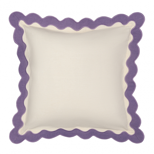 Чехол на подушку с контрастным кантом сиреневого цвета из коллекции Trendy Ruffles, 40х40 см