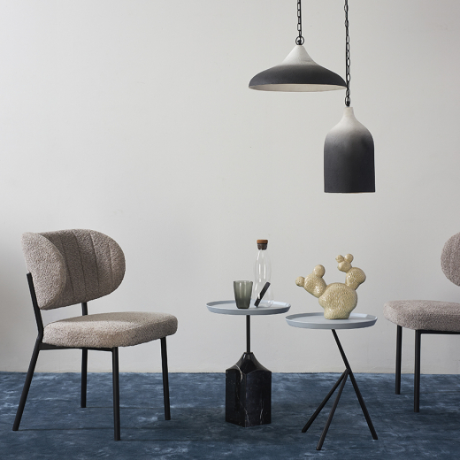 Столик кофейный Sustainable collection, Ø38 см, серый/черно-белый