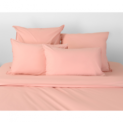 Набор из двух наволочек цвета пыльной розы из органического стираного хлопка из коллекции Essential, 50х70 см