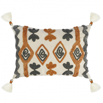 Подушка декоративная с бахромой и вышивкой Abstract play из коллекции Ethnic, 30х45 см