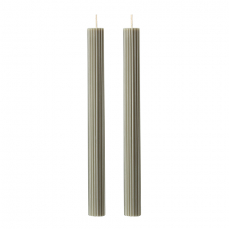 Набор из двух свечей цвета шалфея из коллекции Edge, 24,5 см