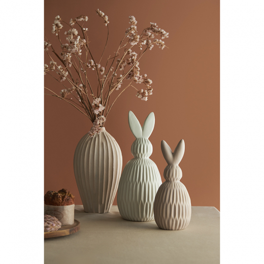 Декор из фарфора бежевого цвета Trendy Bunny из коллекции Easter Essential, 9,2х9,2x22,6 см