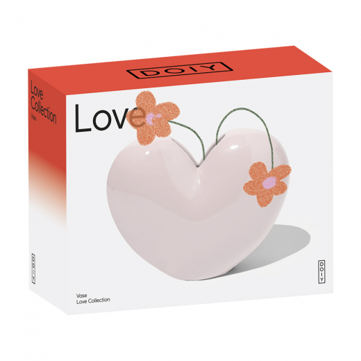 Ваза для цветов Love, 15,5 см, светло-розовая