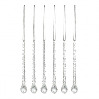Набор ёлочных украшений Icy sparkles из коллекции New Year Essential, 6 шт.