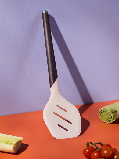 Лопатка с прорезями SmartChef, 32 см, бежевая/бордовая