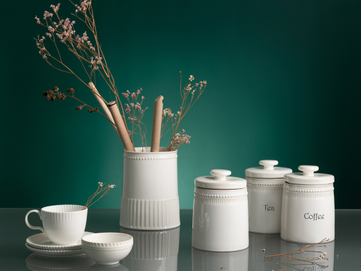 Банка для хранения белого цвета из коллекции Kitchen Spirit, 820 мл