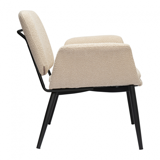 Лаунж-кресло Hilde, букле, серо-бежевое