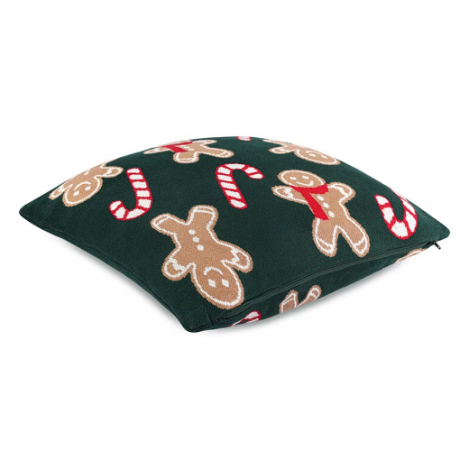 Подушка вязаная с новогодним рисунком Gingerman из коллекции New Year Essential, 45x45 см