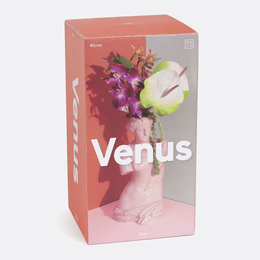 Ваза для цветов Venus, 31 см, розовая