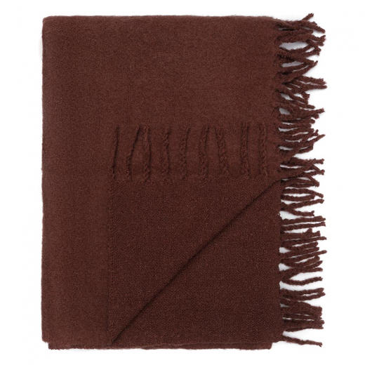 Плед мохеровый шоколадного цвета из коллекции Essential, 130х180 см